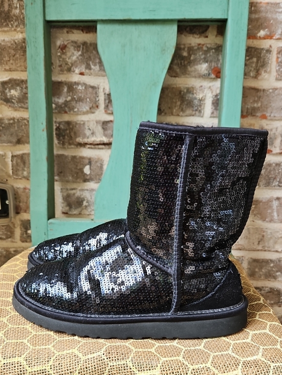 UGG Shoes - Ugg Black Cosmo Glitter Classic Short Boots